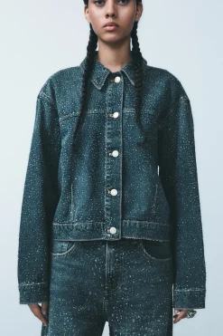 JEANS TRF RELAXED OVERSIZE TAPERED STRASS TIRO ALTO
