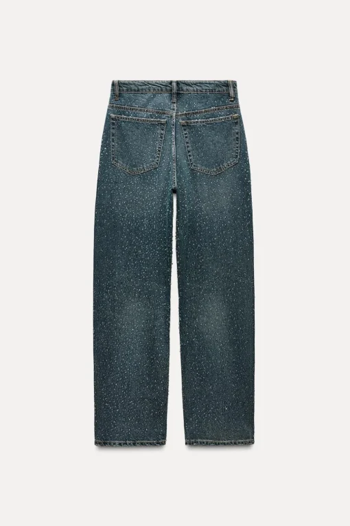 JEANS TRF RELAXED OVERSIZE TAPERED STRASS TIRO ALTO
