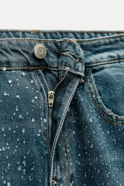 JEANS TRF RELAXED OVERSIZE TAPERED STRASS TIRO ALTO