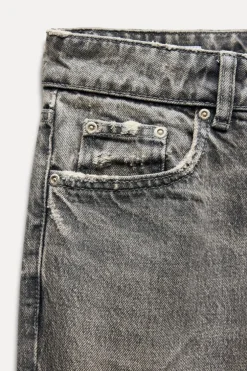 JEANS TRF STOVE PIPE FOLDED TIRO ALTO