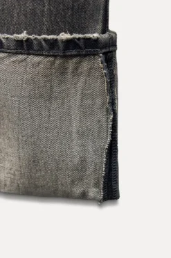 JEANS TRF STOVE PIPE FOLDED TIRO ALTO