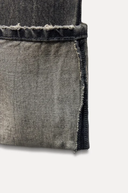 JEANS TRF STOVE PIPE FOLDED TIRO ALTO