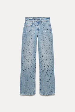 JEANS TRF WIDE LEG ESPEJOS TIRO MEDIO