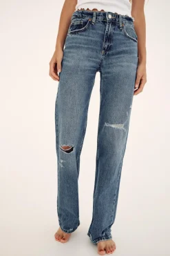 JEANS TRF WIDE LEG ROTOS TIRO MEDIO