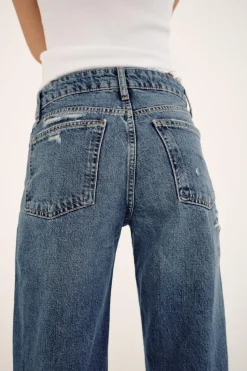 JEANS TRF WIDE LEG ROTOS TIRO MEDIO