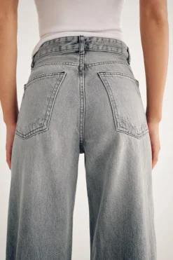 JEANS TRF WIDE LEG ROTOS TIRO ALTO