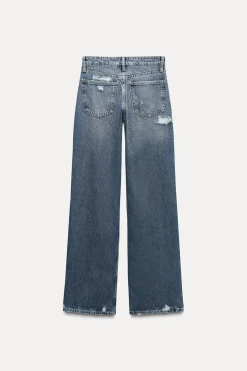 JEANS TRF WIDE LEG ROTOS TIRO MEDIO