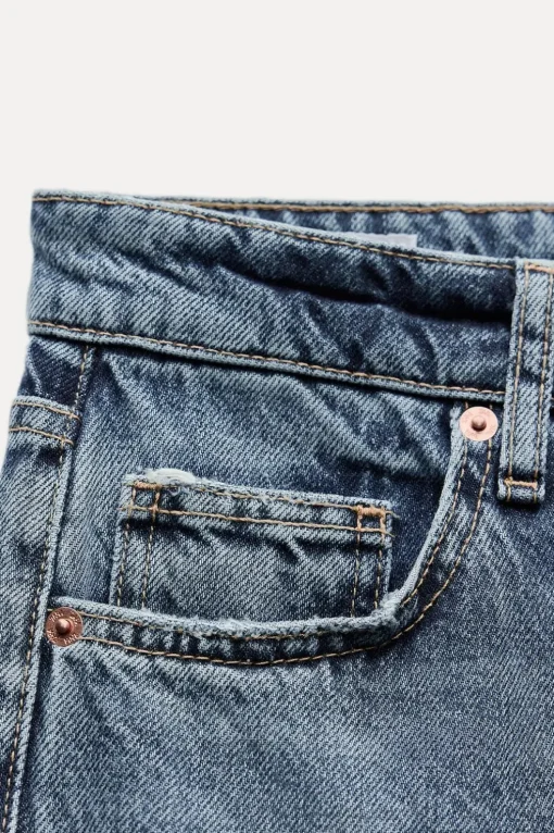 JEANS TRF WIDE LEG ROTOS TIRO MEDIO