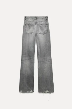 JEANS TRF WIDE LEG ROTOS TIRO ALTO