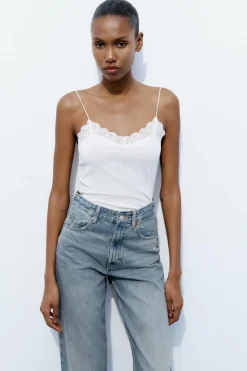 JEANS TRF WIDE LEG TIRO ALTO