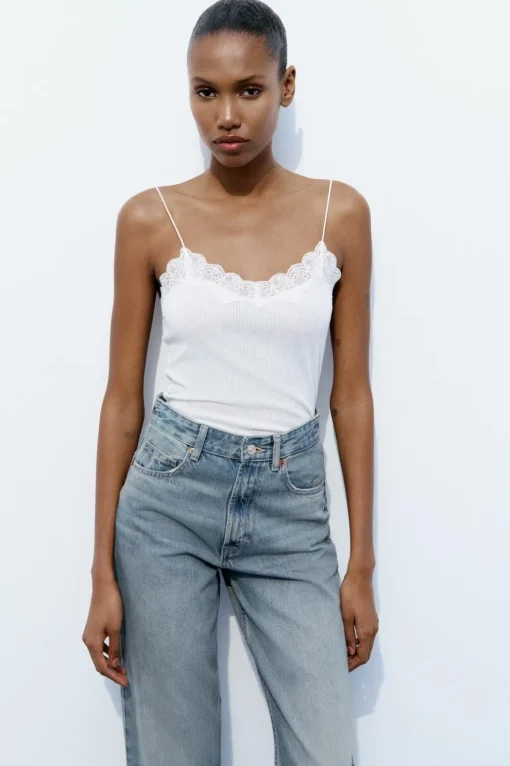JEANS TRF WIDE LEG TIRO ALTO