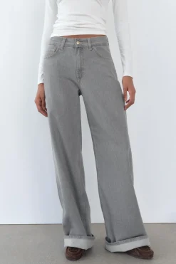 JEANS TRF WIDE LEG TIRO ALTO TRABILLA