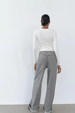 JEANS TRF WIDE LEG TIRO ALTO TRABILLA