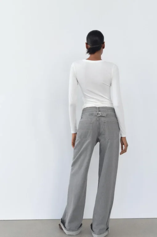 JEANS TRF WIDE LEG TIRO ALTO TRABILLA