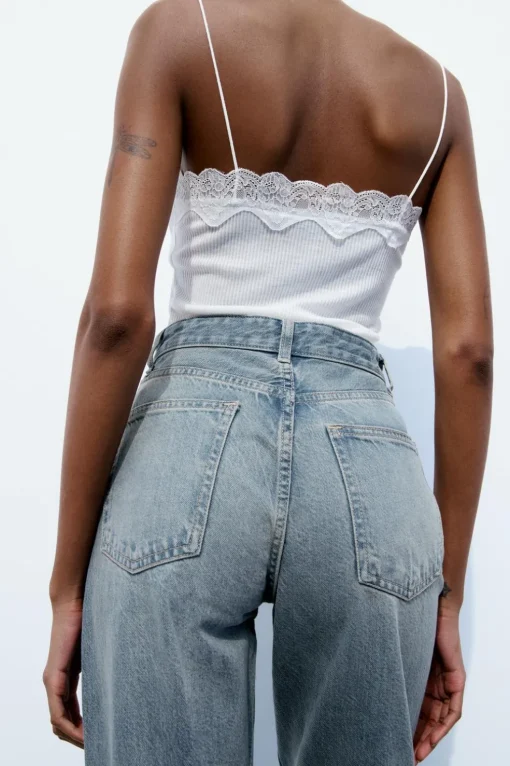 JEANS TRF WIDE LEG TIRO ALTO