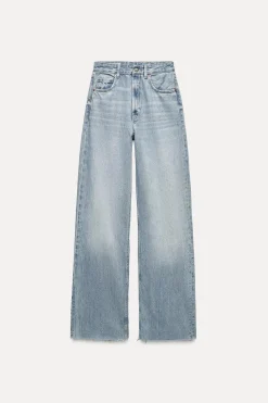 JEANS TRF WIDE LEG TIRO ALTO