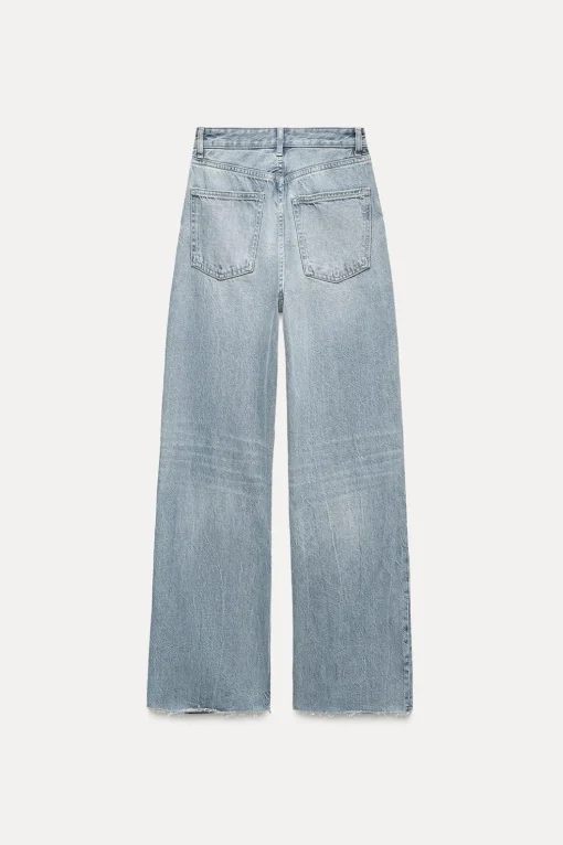 JEANS TRF WIDE LEG TIRO ALTO