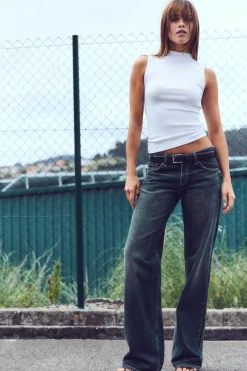 JEANS TRF WIDE LEG TIRO BAJO