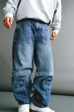 JEANS WIDE FIT MULTICARGO