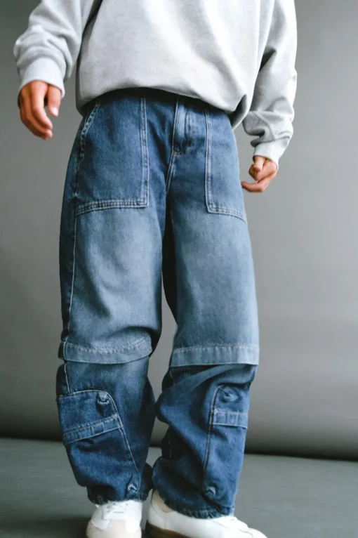JEANS WIDE FIT MULTICARGO