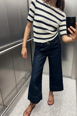 JEANS Z1975 WIDE LEG CROPPED TIRO ALTO NERVIO FRONTAL
