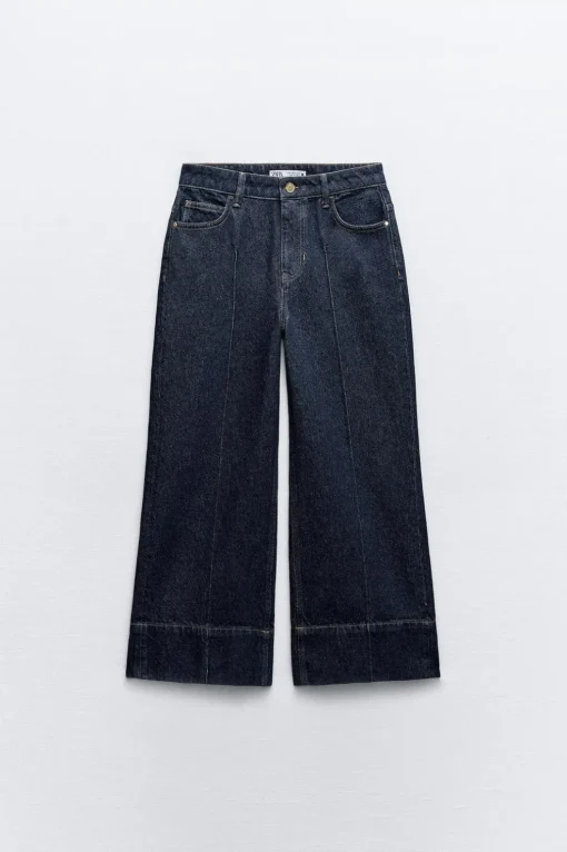JEANS Z1975 WIDE LEG CROPPED TIRO ALTO NERVIO FRONTAL