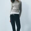 JEANS ZW COLLECTION BOOTCUT CROPPED TIRO ALTO FLOCADO