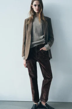 JEANS ZW COLLECTION BOOTCUT CROPPED TIRO ALTO FLOCADO