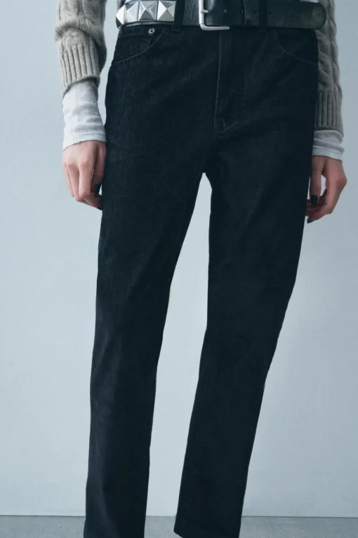 JEANS ZW COLLECTION BOOTCUT CROPPED TIRO ALTO FLOCADO