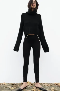 LEGGINGS BOTONES JOYA TIRO MEDIO