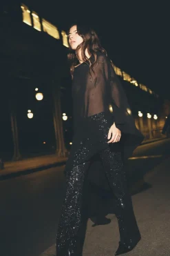 LEGGINGS FLARE LENTEJUELAS