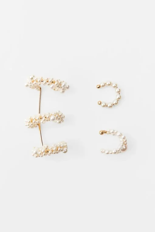 PACK PENDIENTES EAR CUFF PERLAS