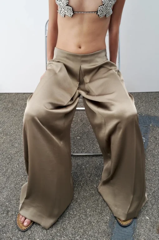 PANTALÓN ANCHO SATINADO