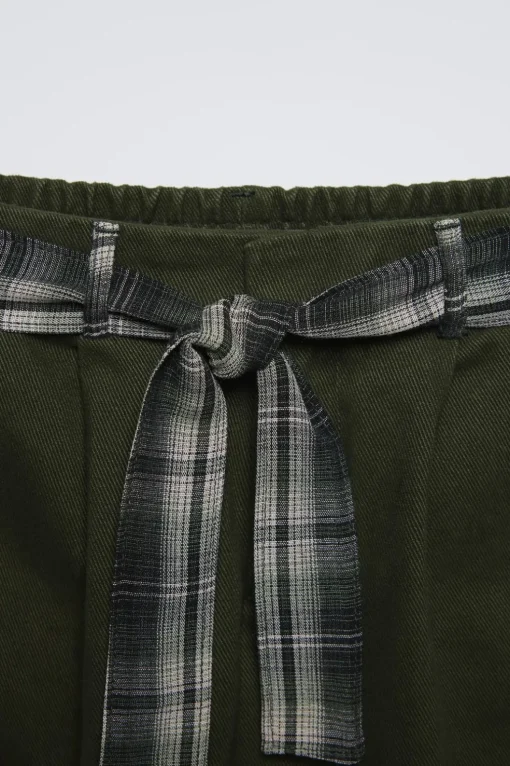 PANTALÓN CINTURÓN CUADROS
