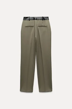 PANTALÓN COMBINADO CINTURA EFECTO PIEL