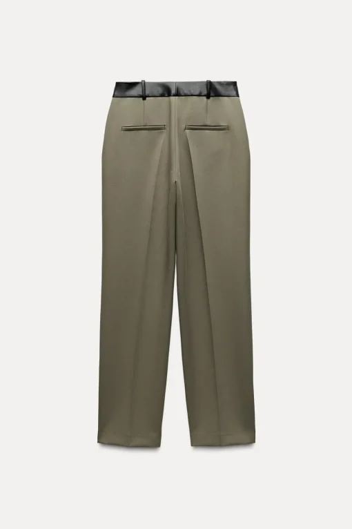 PANTALÓN COMBINADO CINTURA EFECTO PIEL