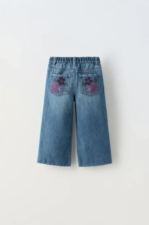 PANTALÓN DENIM CULOTTE BORDADOS
