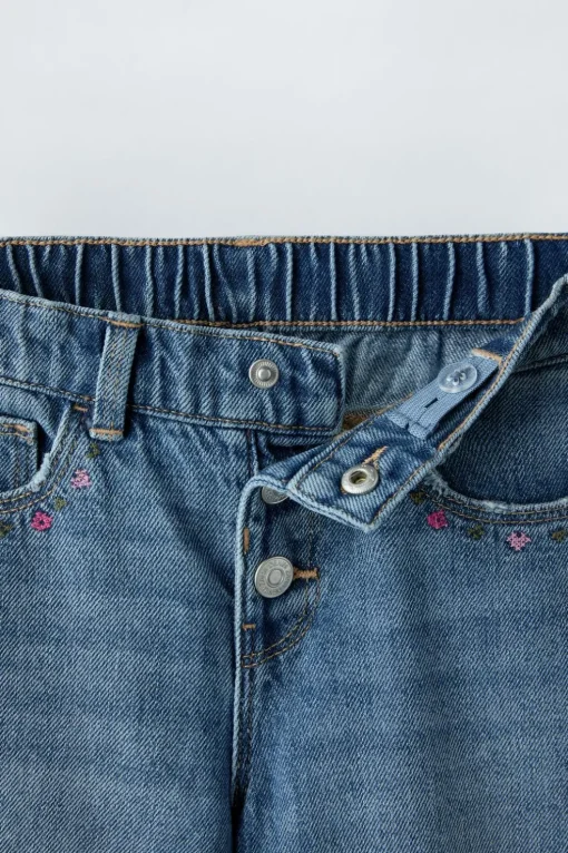 PANTALÓN DENIM CULOTTE BORDADOS