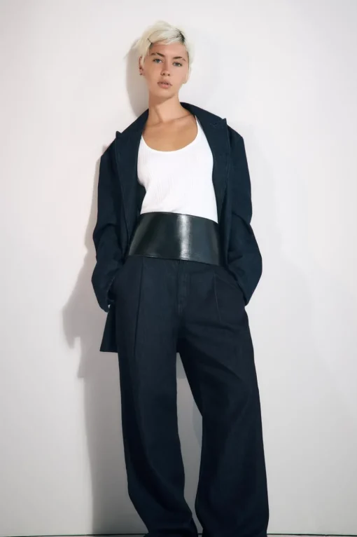 PANTALÓN DENIM TRF PINZAS