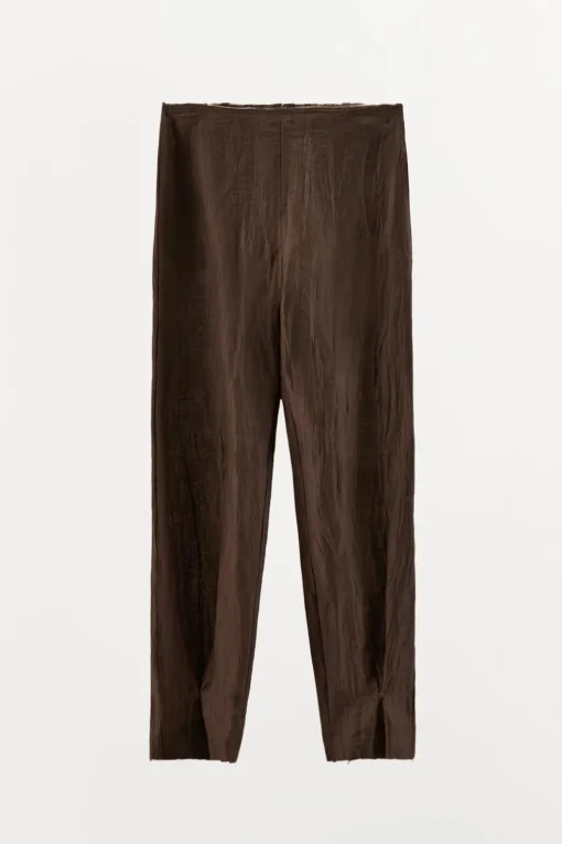 PANTALÓN EFECTO ARRUGADO CON LINO