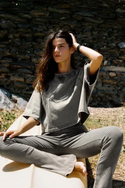 PANTALÓN FLARE RIB EFECTO LAVADO