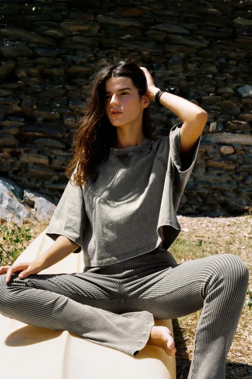 PANTALÓN FLARE RIB EFECTO LAVADO