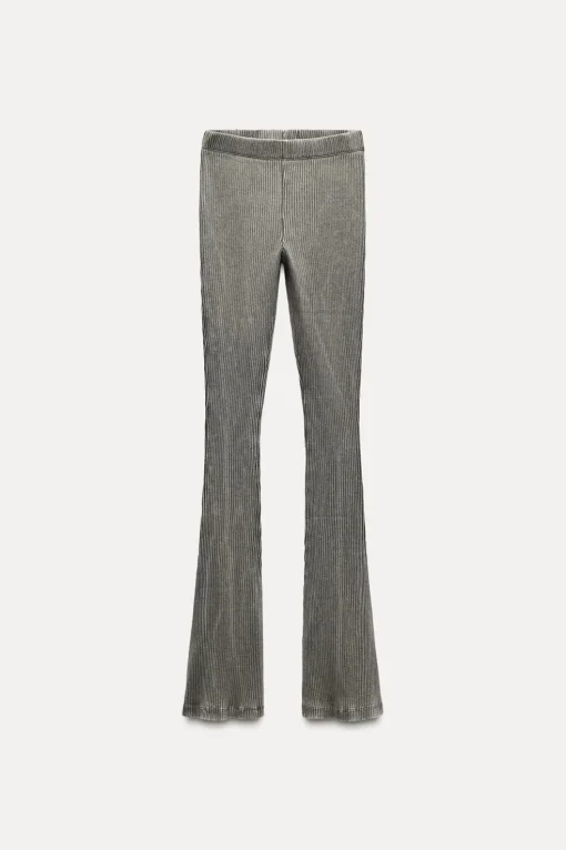 PANTALÓN FLARE RIB EFECTO LAVADO