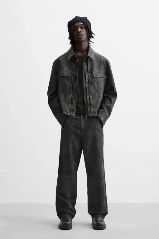 PANTALÓN PIEL EFECTO VINTAGE