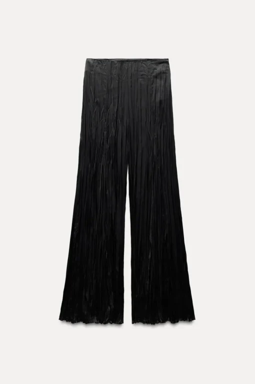 PANTALÓN SATINADO EFECTO ARRUGADO