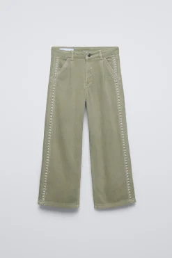 PANTALÓN WIDE LEG BORDADOS PERLAS