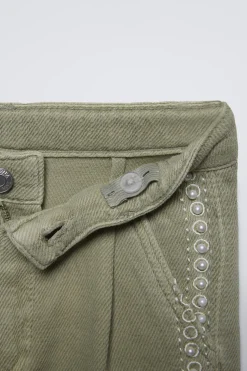PANTALÓN WIDE LEG BORDADOS PERLAS