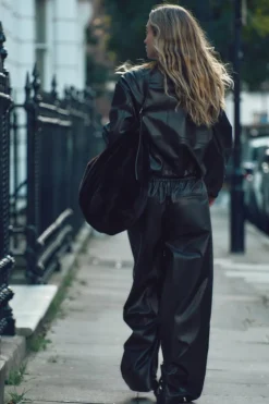 PANTALÓN WIDE LEG EFECTO PIEL