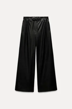PANTALÓN WIDE LEG EFECTO PIEL