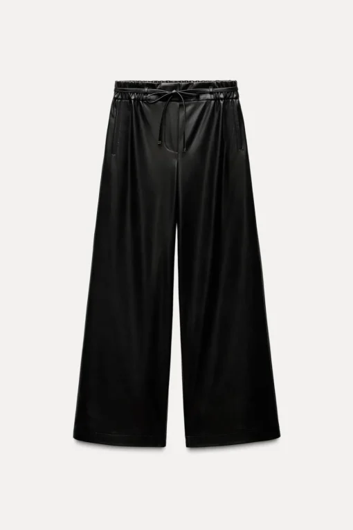 PANTALÓN WIDE LEG EFECTO PIEL
